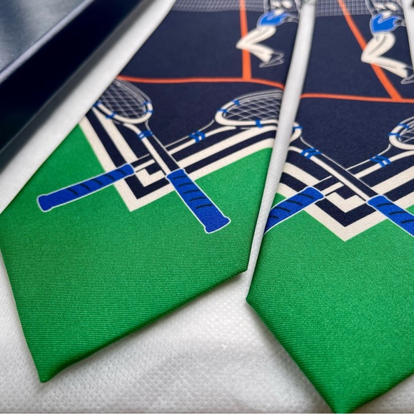 🎁RL HOLIDAY 25'🎁🆕💯US OPEN RALPH LAUREN PURPLE LABEL LUXURY TENNIS MOTF TIE🔥 - Picture 14 of 16
